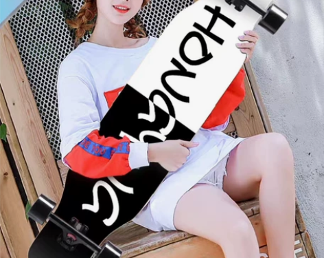 美少女喵板可爱滑板长板成人刷街女生舞板四轮...