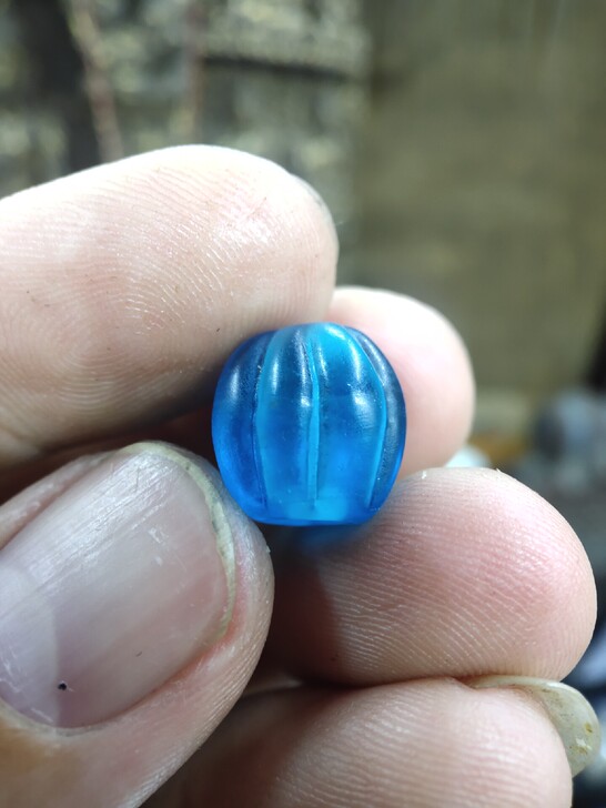 老蓝色琉璃瓜珠