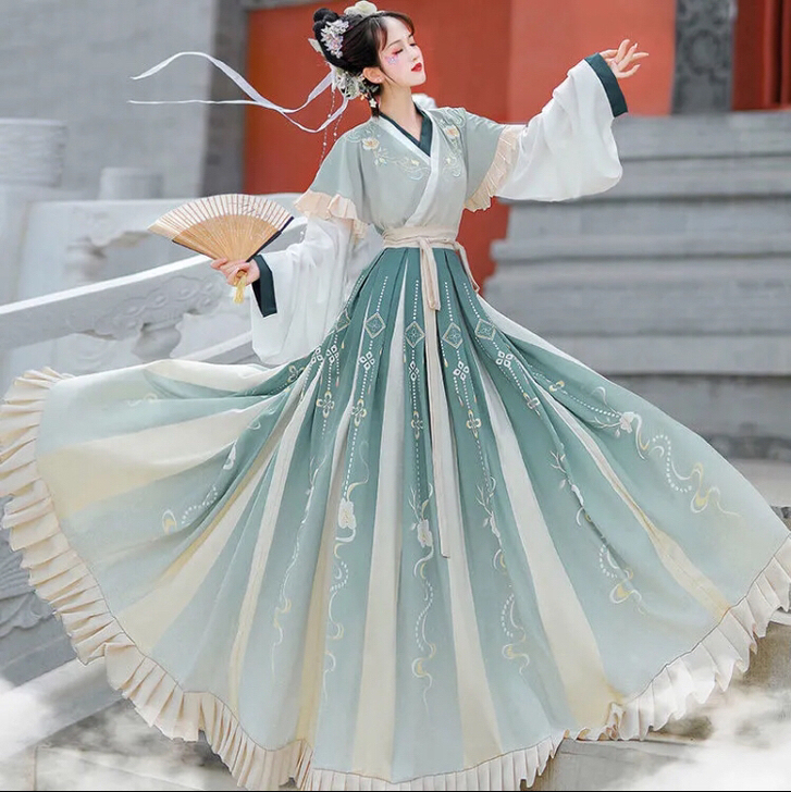 原创汉服女6米摆全套正品中国风白菜晋制齐腰...