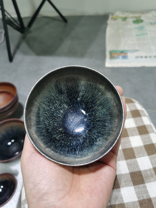 经典蓝银豪建盏,芦花坪窑口最为经典的银豪,...