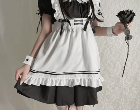 女仆装cos性感萌系纯欲围裙制服大码连衣裙...