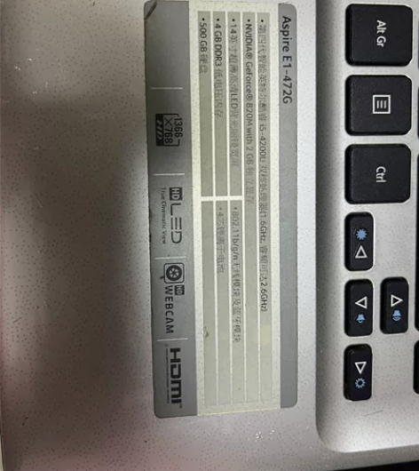 宏基笔记本ms2367 全部完好，除了电脑...