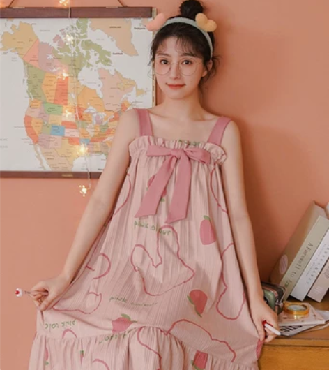 夏季吊带睡衣 甜美睡裙 可爱长款公主风家居...