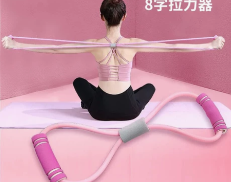 健身房倒闭瑜伽8字拉力器脚蹬拉力绳男女开肩...