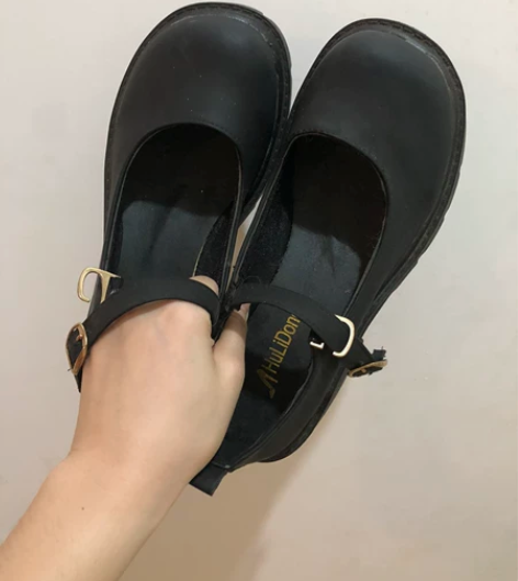 黑色哑光 厚底玛丽珍鞋～36码 码数偏大本...