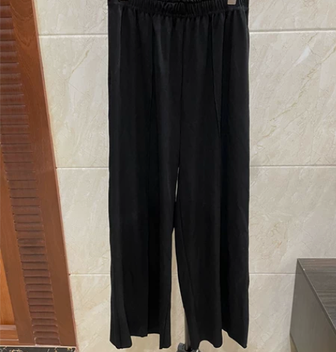 高腰阔腿裤休闲裤/松紧腰垂坠感超好 换季清...