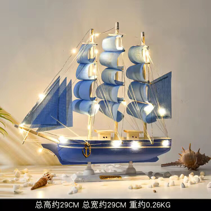 全新包邮一帆风顺帆船摆件工艺品仿真实木模型...