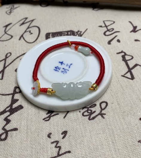 #天然翡翠 玉雕手工雕刻蝴蝶，清清爽爽，料...
