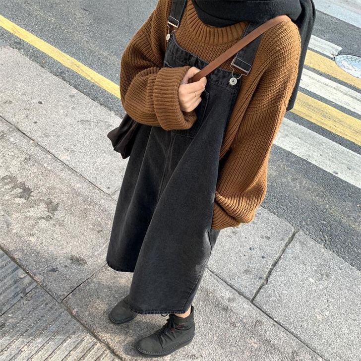 牛仔背带裙女