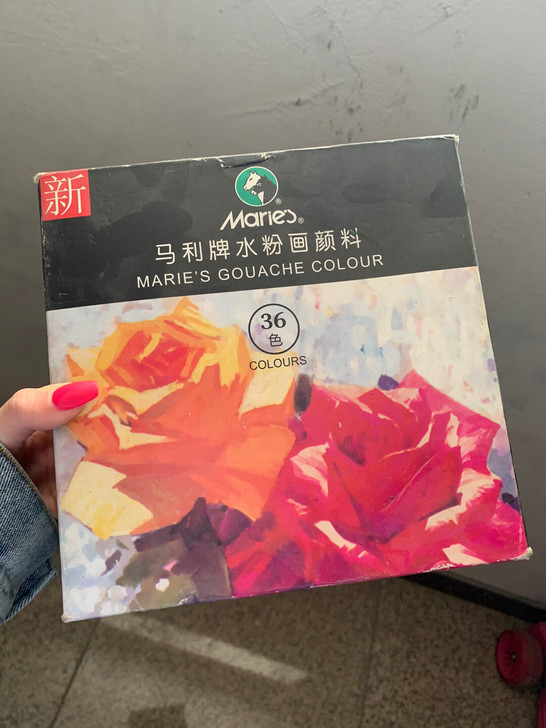 马利水粉颜料36色 有6个打开 其余未开