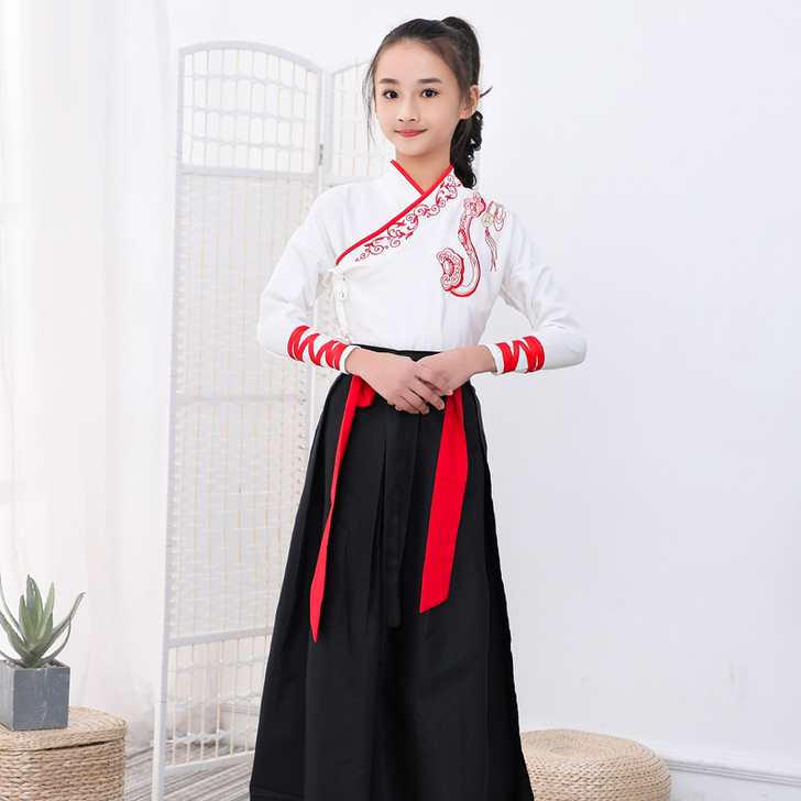 儿童古装汉服男女童国学服中国风改良汉服书童...