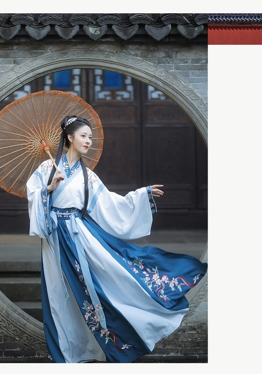 夕瑶赋正品原创春樱赠的汉服女夏魏晋套装交领...