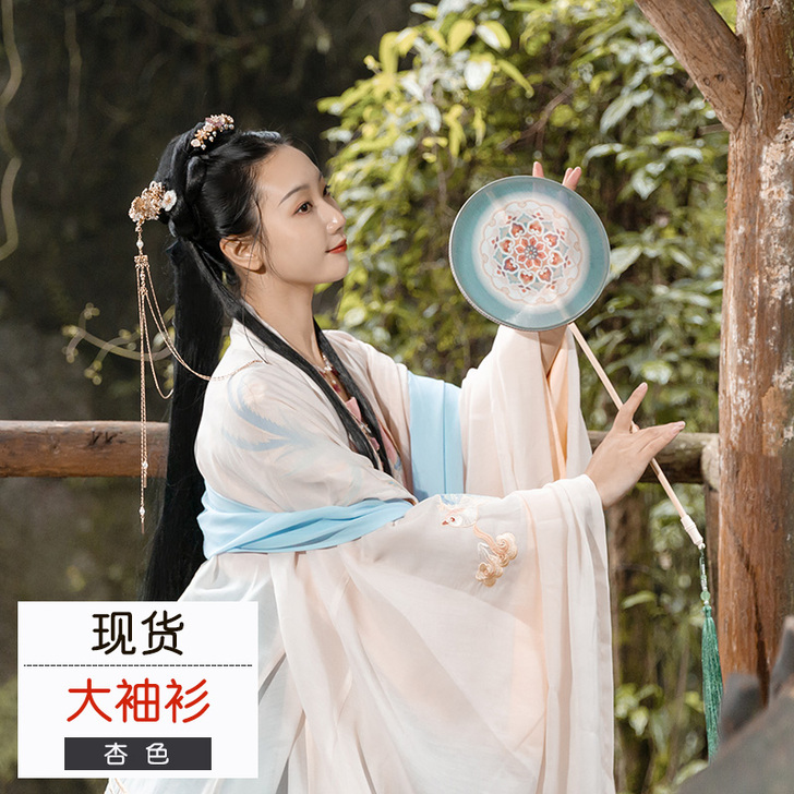 重回汉唐原创传统汉服女装青鸟飞鱼大袖衫日常...
