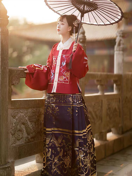 劲合汉服 鹊桥仙明制补服刺绣短袄