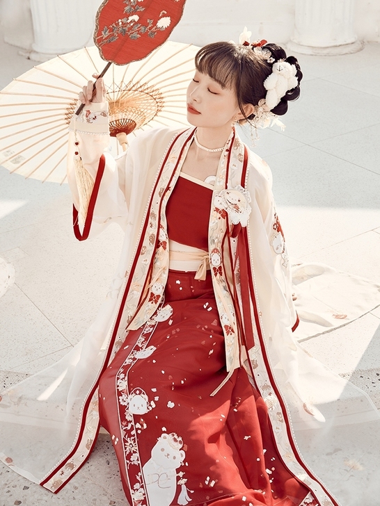 【汉服出租】十三余小豆蔻熊熊团扇XS大全套...