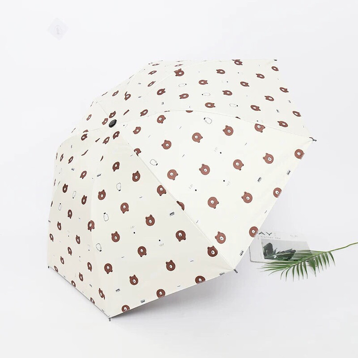 付邮送晴雨两用小熊黑胶伞!