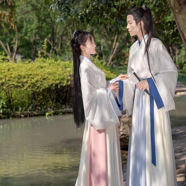 全新绚妃原创汉服寻陌莫辞晋制交领三件套齐腰...