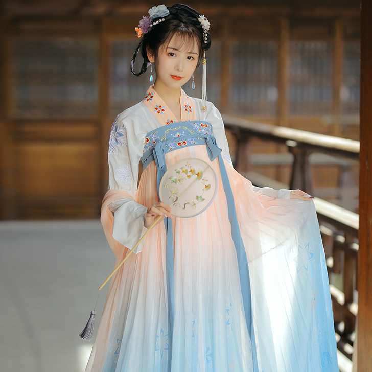 汐颜汉服女正品原创夏季仙气中国风白菜正版全...