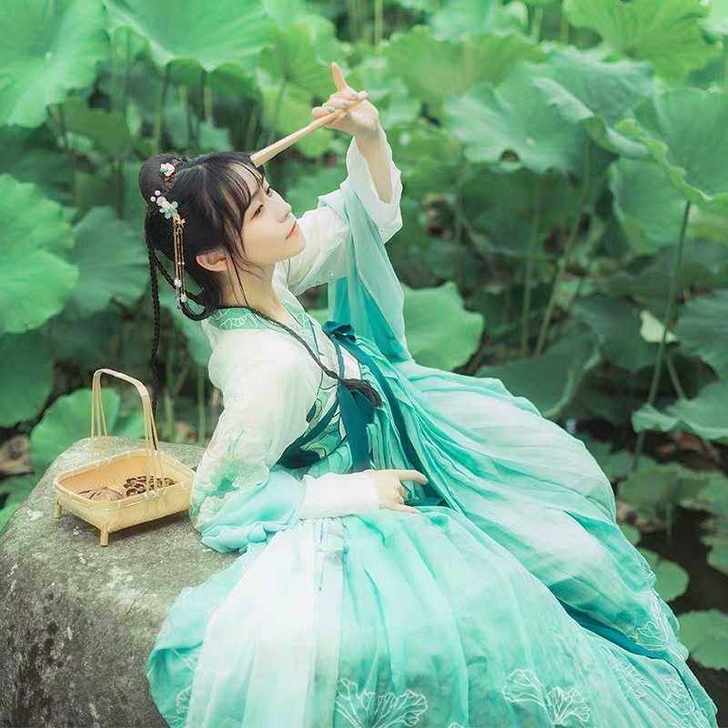 钟灵记般若齐胸襦裙对襟齐腰汉服女改良春夏秋...