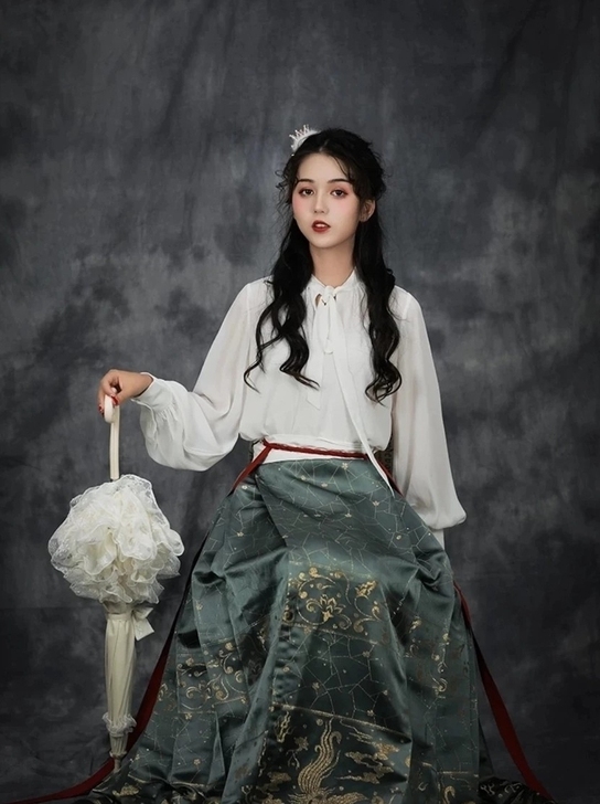 【凤栖梧】马面裙花朝记汉服原创 明制6色织...