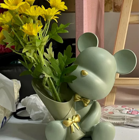 创意暴力熊捧花花瓶摆件玄关电视鞋柜客厅床头...