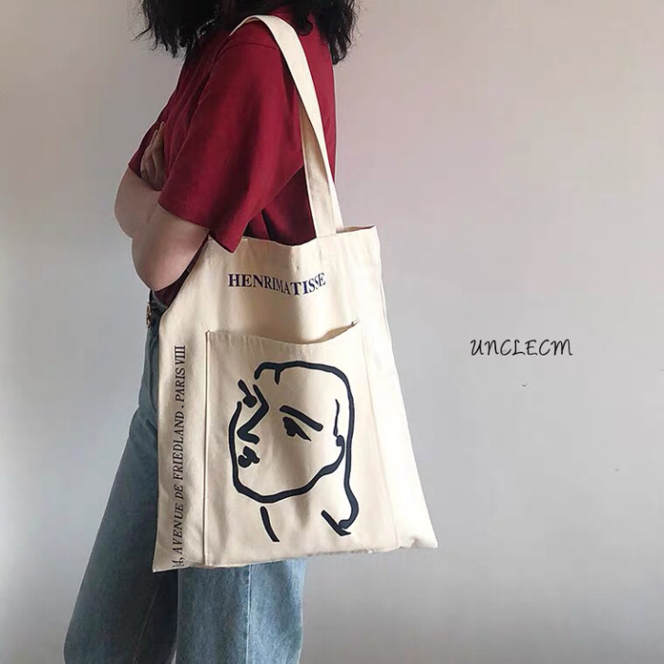 ins文艺帆布包学生单肩包手提包chic帆...