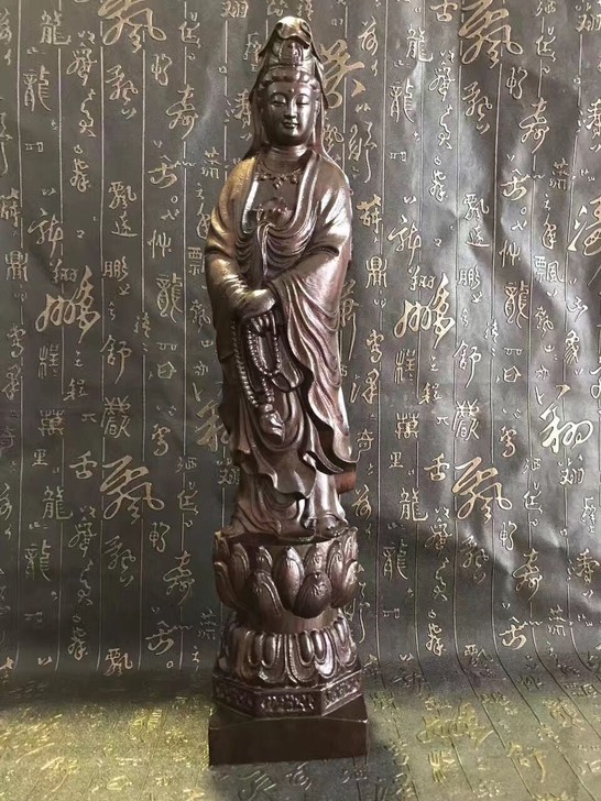 木雕,观音菩萨,摆件 木雕工艺,观音菩萨