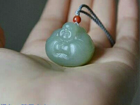 闲置出，天然和田玉弥勒佛笑脸佛吊坠玉石项链...