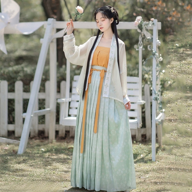 桔屿汉服女宋制【春色撩人】长褙子齐腰中国风...