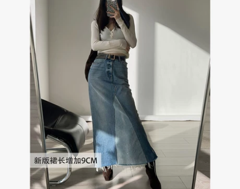 SapphireStreet水洗做旧拼接自...