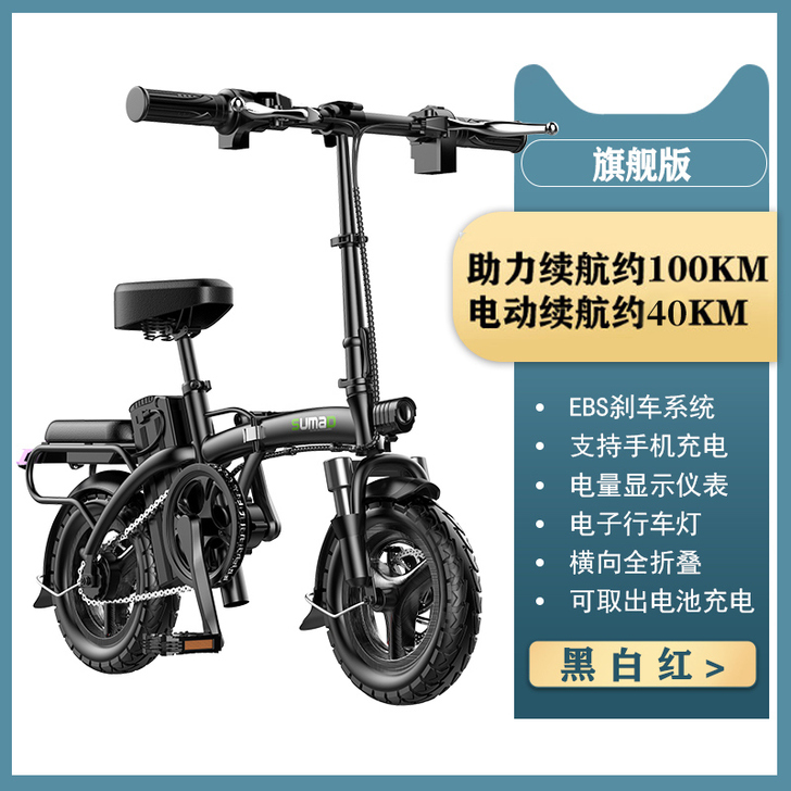 【狂欢价】德国名顶折叠电动自行车小型电动车...