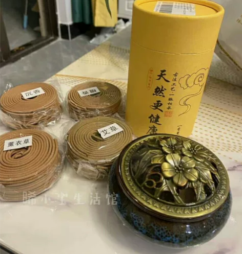 【送香炉】120盘檀香盘香蚊香驱蚊香家用供...