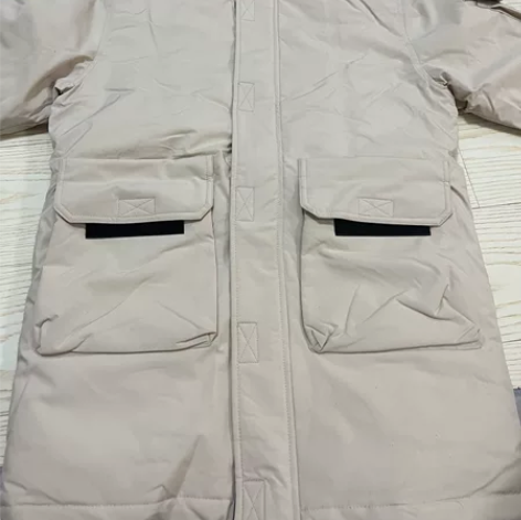 全新 男士中长款羽绒服 米白色 L/170...