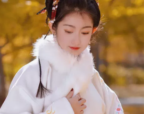 如梦霓裳汉服女毛领斗篷配饰汉元素仿狐狸毛领...