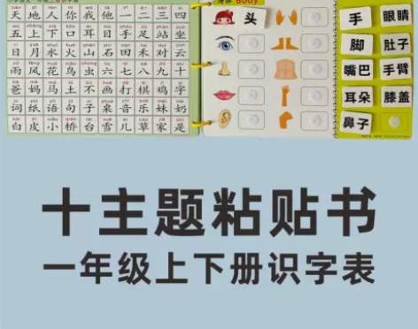 董一启蒙幼儿园童宝宝认字小学识字神器粘贴书...