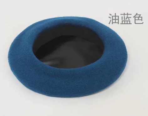 油蓝色孔雀蓝大头围贝雷帽头围在58-60,...