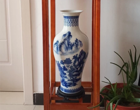 低价出售 景德镇陶瓷器青花瓷大花瓶摆件 客...