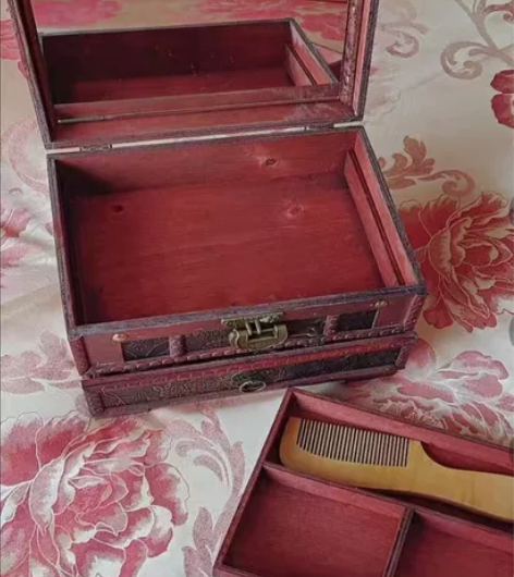 古风 木质收纳盒,带镜子 感兴趣的话点“...