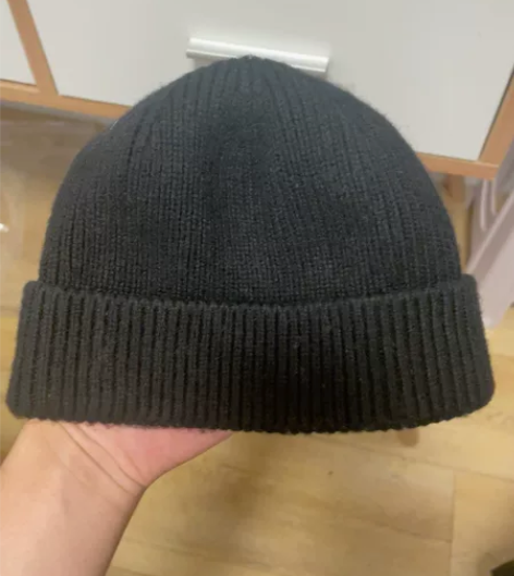 毛线帽 瓜皮帽 黑色 显脸小 男女同款 很...