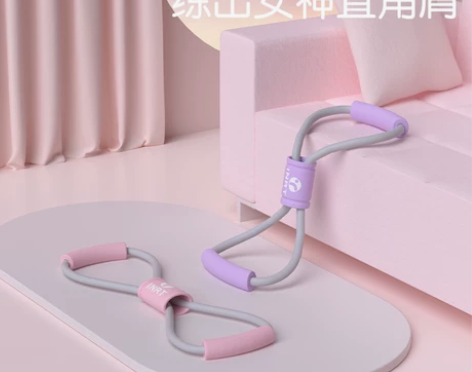 拉力器 拉力器扩胸器8字女开背弹力带开肩美...