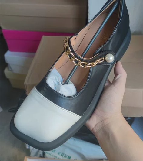 29包邮特大码41码复古链条玛丽珍鞋女夏2...