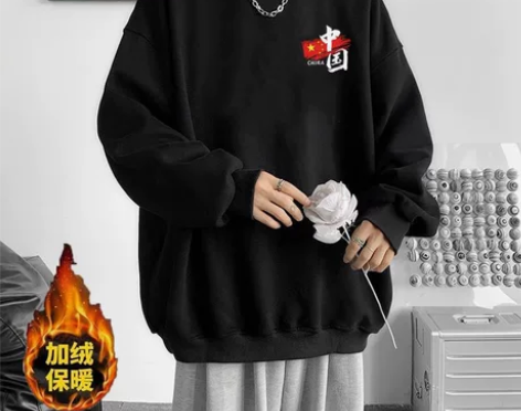 《冬季必备》卫衣男秋冬季潮牌ins圆领无帽...