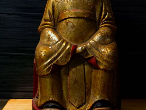 传统木雕神像文昌，雕工精美，五官端正慈祥 ...