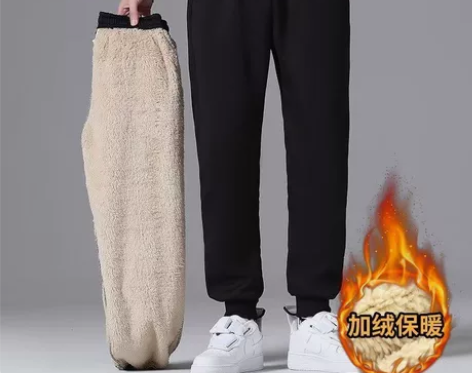 运动裤秋冬季男士宽松加绒加厚外穿棉裤卫裤休...