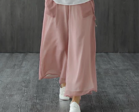 小耳出品,阔腿裤女复古文艺宽松飘逸仙女松紧...