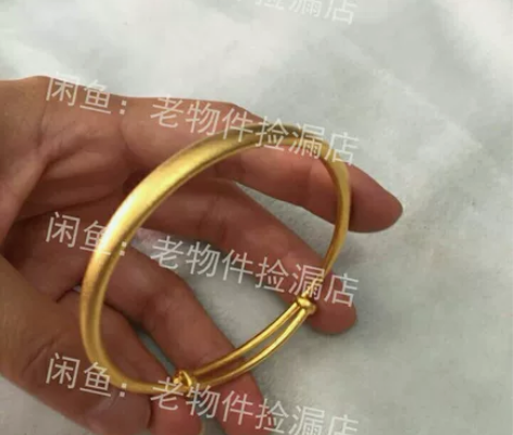 收来精品回流霸气龙头男式18k鎏金磨砂调节...