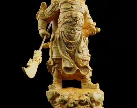 文玩老料 太行崖柏木雕 关公摆件 武财神...