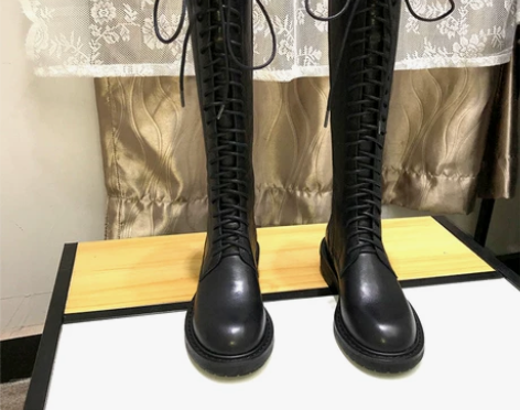 2019新款马丁靴女英伦风高筒靴子长靴真皮...