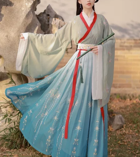 潇湘记汉服女,魏晋风交领齐腰襦裙夏季套装中...