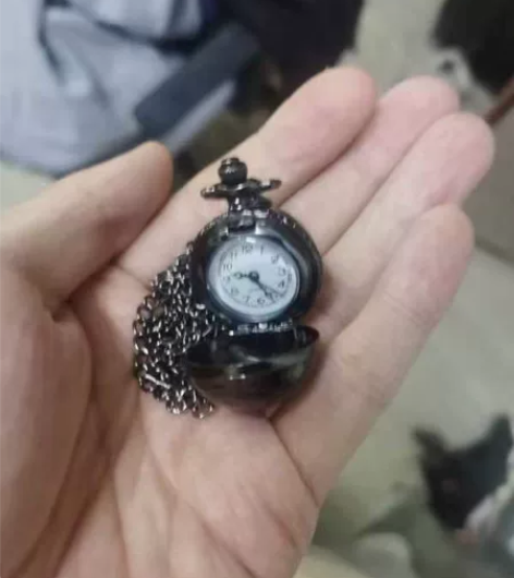 球形怀表 球体纯黑，侧边有精美花纹石英表，...